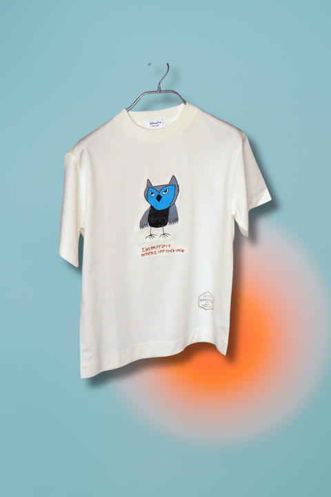 アートTシャツ『フクロウ』_WHITE
