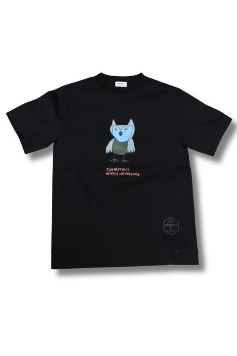 アートTシャツ『フクロウ』_BLACK