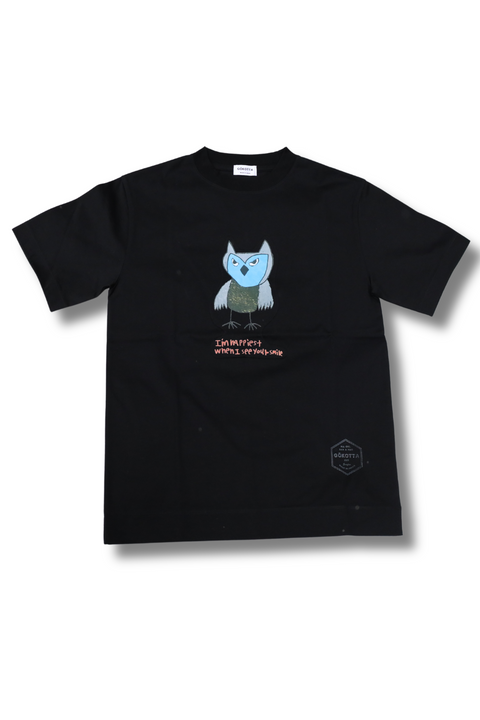 アートTシャツ『フクロウ』＿BLACK