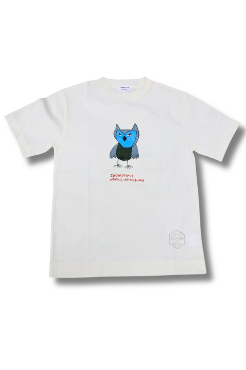 アートTシャツ『フクロウ』＿WHITE